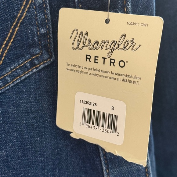 NWT Wrangler Retro Women's Small Long Sleeve Denim Dress Snap up Blue Jean SEE - Picture 8 of 8